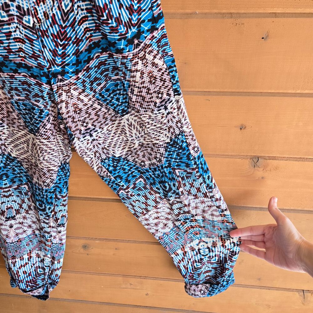 Anthropologie Lanikai Pant Elevenses Geometric Cropped Cuffed Trouser Boho 4 - Picture 6 of 6